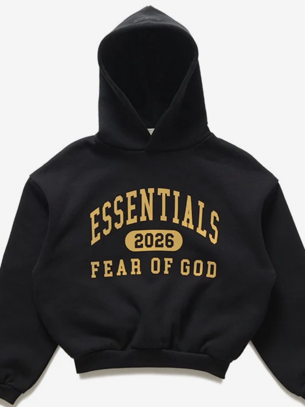 Fear Of God Essentials Classic Hoodie - Vintage Black Unisex Kids Size 10